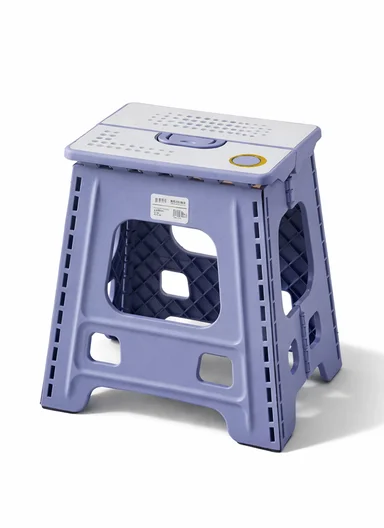 Lightweight Foldable Plastic Stool With Carry Handle 693-XMD-027 (W29 × D23 × H34)cm – Purple
