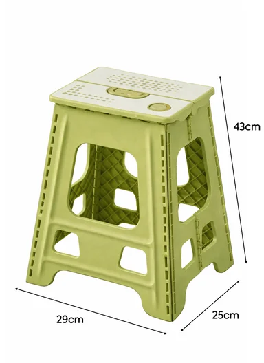 Lightweight Foldable Plastic Stool With Carry Handle 693-XMD-028 (W29 × D25 × H43)cm – Green