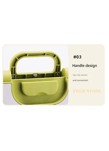 Lightweight Foldable Plastic Stool With Carry Handle 693-XMD-028 (W29 × D25 × H43)cm – Green