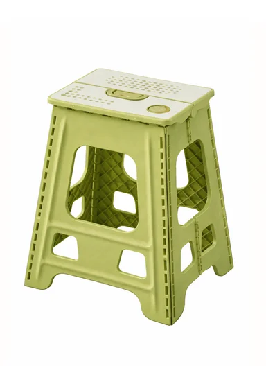 Lightweight Foldable Plastic Stool With Carry Handle 693-XMD-028 (W29 × D25 × H43)cm – Green