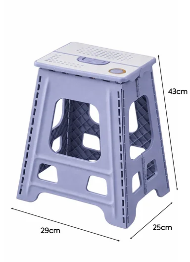 Lightweight Foldable Plastic Stool With Carry Handle 693-XMD-028 (W29 × D25 × H43)cm – Purple