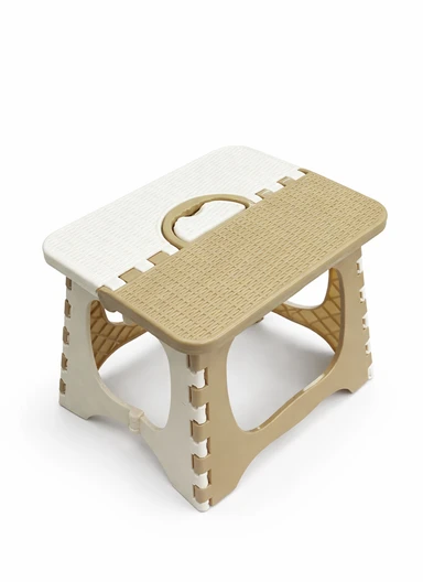 Lightweight Foldable Plastic Stool With Carry Handle 693-XMD-010 (W29 × D27 × H24)cm – Beige