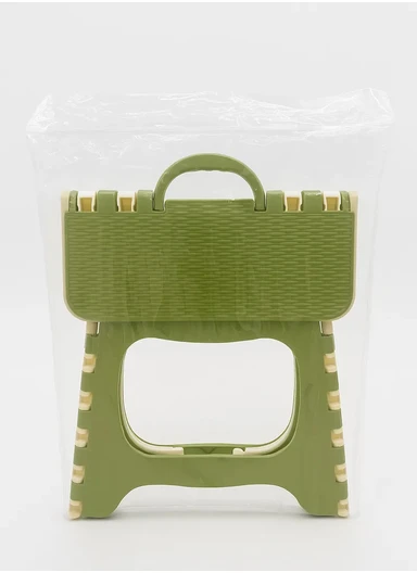 Lightweight Foldable Plastic Stool With Carry Handle 693-XMD-010 (W29 × D27 × H24)cm – Beige