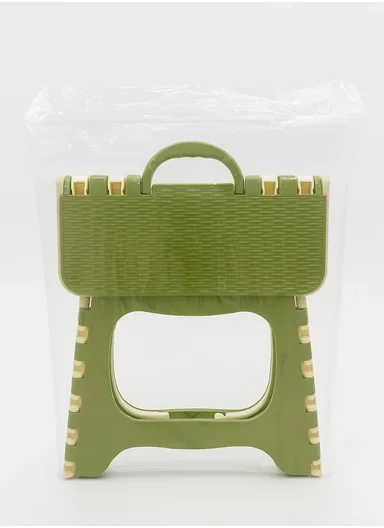 Lightweight Foldable Plastic Stool With Carry Handle 693-XMD-010 (W29 × D27 × H24)cm – Green
