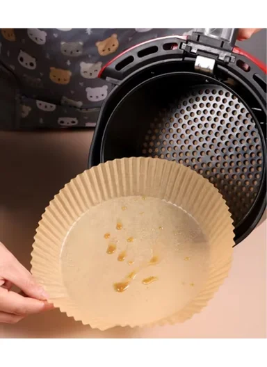 50Pcs Round Disposable Air Fryer Paper Liners, Non-Stick Oil-Proof 