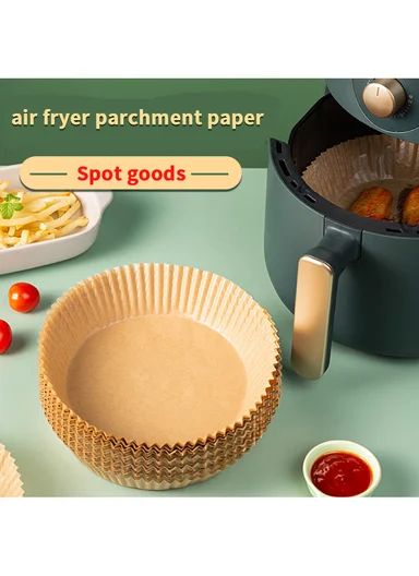 50Pcs Round Disposable Air Fryer Paper Liners, Non-Stick Oil-Proof 