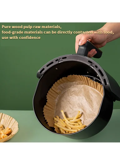 50Pcs Round Disposable Air Fryer Paper Liners, Non-Stick Oil-Proof 
