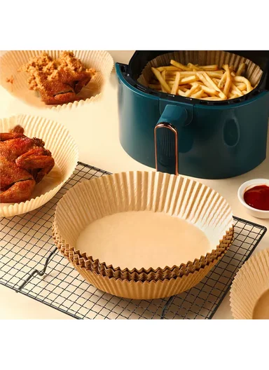 50Pcs Round Disposable Air Fryer Paper Liners, Non-Stick Oil-Proof 