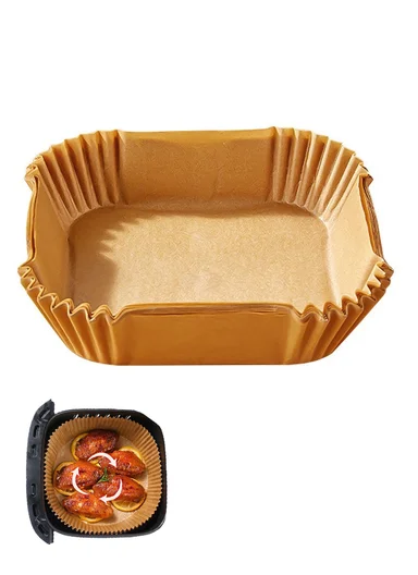 50Pcs Square Disposable Air Fryer Paper Liners, Non-Stick Oil-Proof 