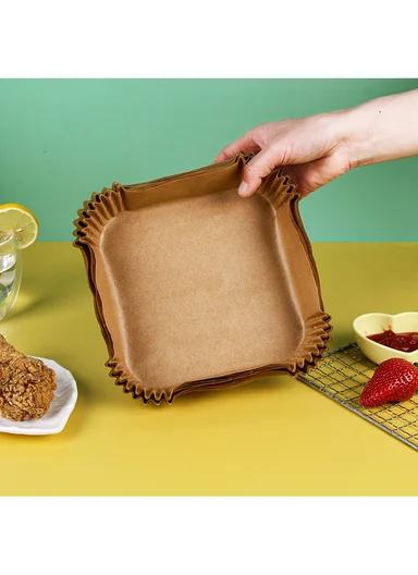 50Pcs Square Disposable Air Fryer Paper Liners, Non-Stick Oil-Proof 