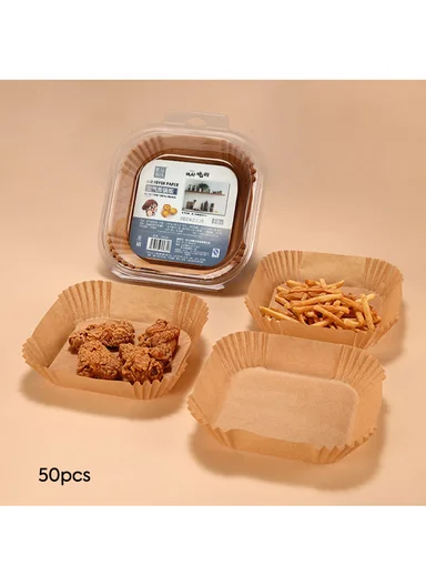 50Pcs Square Disposable Air Fryer Paper Liners, Non-Stick Oil-Proof 