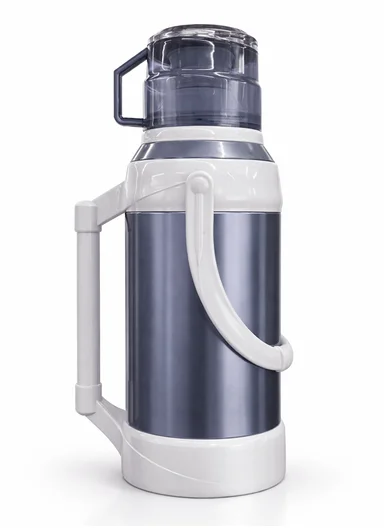 3.2L Large Capacity Vacuum Flask with Easy-Press Lid and Portable Handle (D16 x H43)cm - Blue