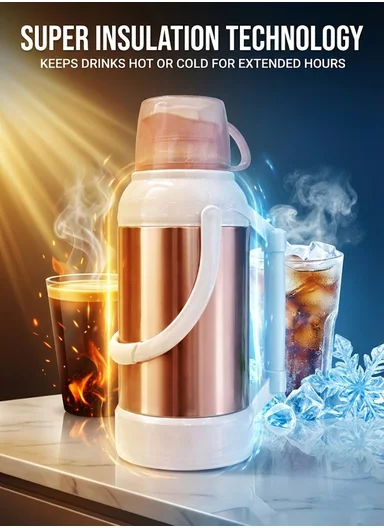 2.0L Stainless Steel Vacuum Flask with Built-In Drinking Cup Lid (D14 x H38)cm – Green