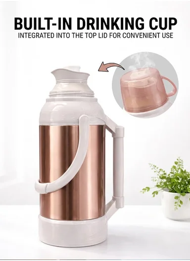 2.0L Stainless Steel Vacuum Flask with Built-In Drinking Cup Lid (D14 x H38)cm – Green