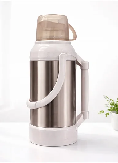 2.0L Stainless Steel Vacuum Flask with Built-In Drinking Cup Lid (D14 x H38)cm – Light Brown