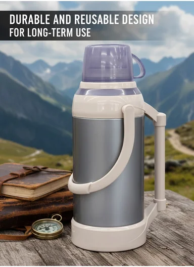 2.0L Stainless Steel Vacuum Flask with Built-In Drinking Cup Lid (D14 x H38)cm – Gold