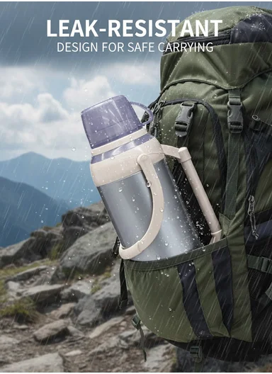 2.0L Stainless Steel Vacuum Flask with Built-In Drinking Cup Lid (D14 x H40)cm – Red