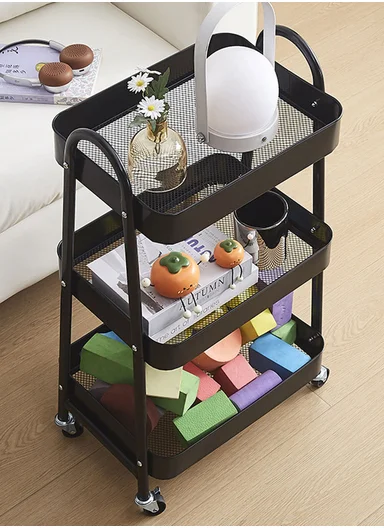 3-Tiers Rolling Storage Organizer With Lockable Wheels 954-A (W38 x D28 x H76)cm - White