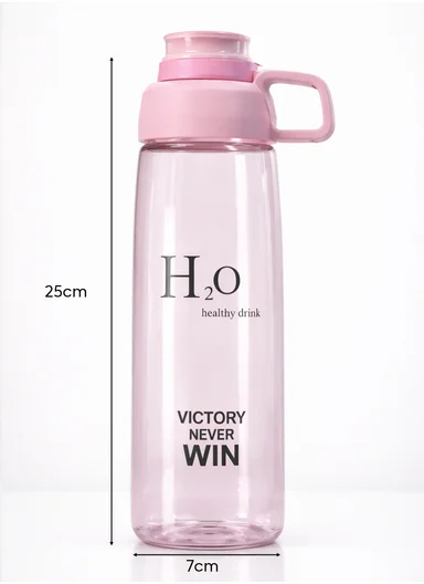 770ml Plastic Drinking Bottle With Handle &amp; Leak-Proof Lid A-206 (D7 x H25)cm – Pink
