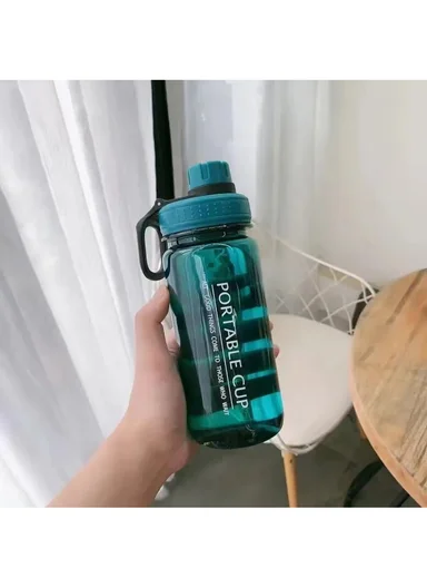 800ml Plastic Drinking Bottle With Handle &amp; Leak-Proof Lid A-206 (D7 x H22)cm – Black