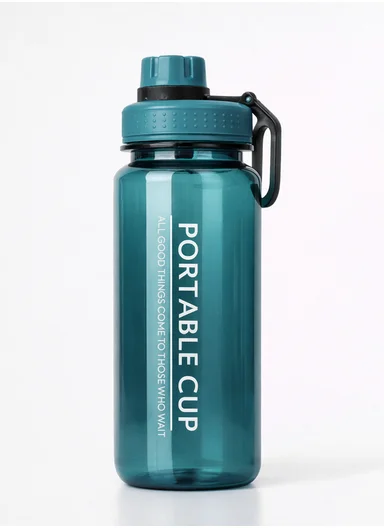 800ml Plastic Drinking Bottle With Handle &amp; Leak-Proof Lid A-206 (D7 x H22)cm – Turquoise