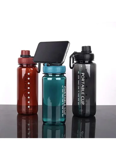 800ml Plastic Drinking Bottle With Handle &amp; Leak-Proof Lid A-206 (D7 x H22)cm – Red