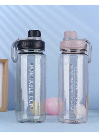 1050ml Plastic Drinking Bottle With Handle &amp; Leak-Proof Lid A-217 (D7 x H25)cm – Light Purple