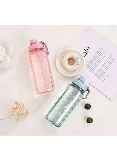 1050ml Plastic Drinking Bottle With Handle &amp; Leak-Proof Lid A-217 (D7 x H25)cm – Light Purple