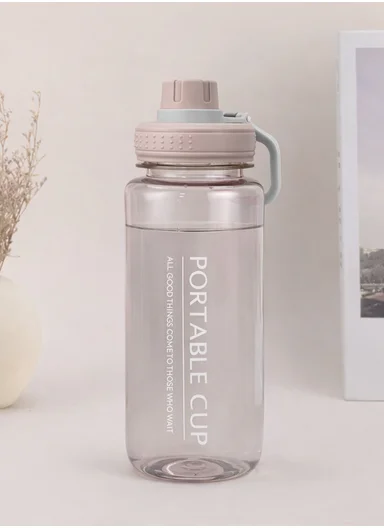 1050ml Plastic Drinking Bottle With Handle &amp; Leak-Proof Lid A-217 (D7 x H25)cm – Light Purple