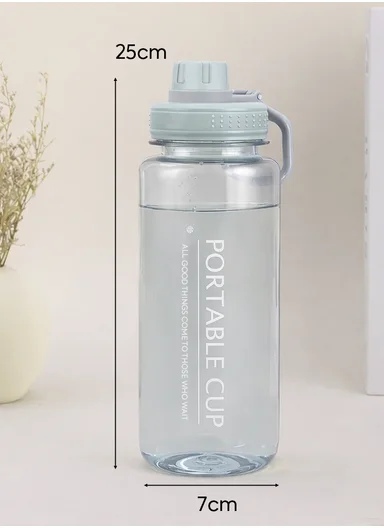 1050ml Plastic Drinking Bottle With Handle &amp; Leak-Proof Lid A-217 (D7 x H25)cm – Blue