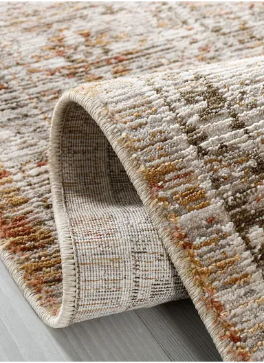 80x150cm Classic Distressed Medallion Carpet with Silk-Blend Accents lavinia LA006