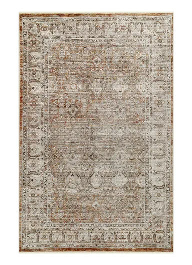 80x150cm Classic Distressed Medallion Carpet with Silk-Blend Accents lavinia LA006