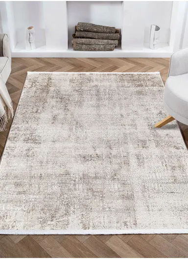 160x230cm Beige Soft Textured Machine-Woven Carpet Nazende NZ010