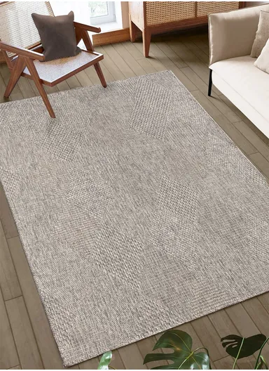 160x230cm Grey Fluff Dust-Resistant Synthetic Fiber Rug Doku DH004