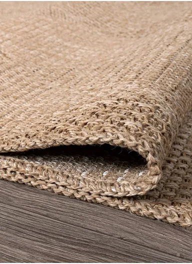 160x230cm Geometric Design Brown Fluff Dust-Resistant Woven Rug Doku DH002