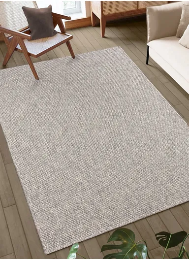 120x180cm Grey Fluff Dust-Resistant Synthetic Fiber Rug Doku DH003