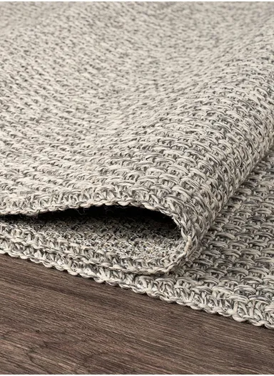160x230cm Grey Fluff Dust-Resistant Synthetic Fiber Rug Doku DH003