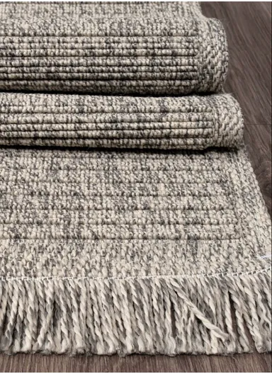 80x300cm Grey Fluff Dust-Resistant Machine-Woven Rug Bravvo BR006