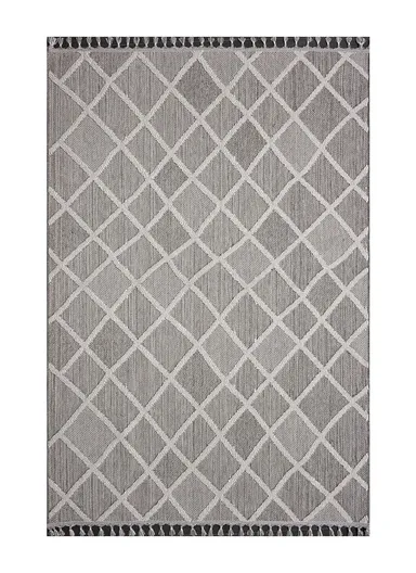 100x200cm Gray Dust-Resistant Soft Textured Machine-Woven Polypropylene Carpet Natura 9964