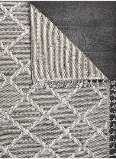 100x300cm Gray Dust-Resistant Soft Textured Machine-Woven Polypropylene Carpet Natura 9964