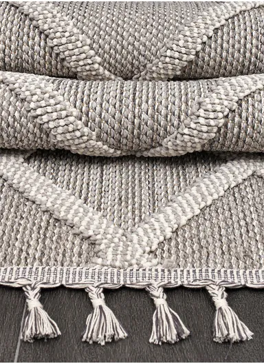 100x300cm Gray Dust-Resistant Soft Textured Machine-Woven Polypropylene Carpet Natura 9964