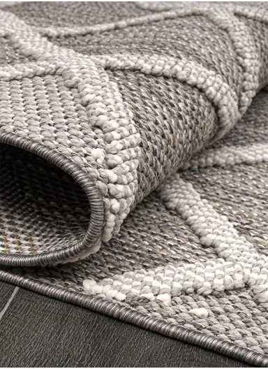 160x230cm Gray Dust-Resistant Soft Textured Machine-Woven Polypropylene Carpet Natura 9964
