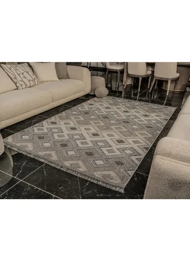 160x230cm Premium Polypropylene Carpet Machine-Woven with Cotton Backing &amp; Polyester Accents Natura 9962