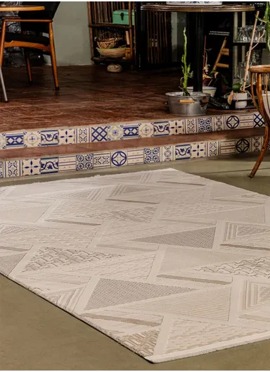 120x180cm Cream-Coffee Soft Textured Machine-Woven Carpet Size BY008