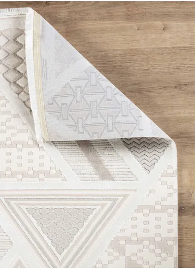 120x180cm Cream-Coffee Soft Textured Machine-Woven Carpet Size BY008