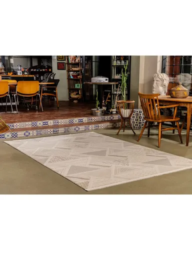 160x230cm Cream-Coffee Soft Textured Machine-Woven Carpet Size BY008