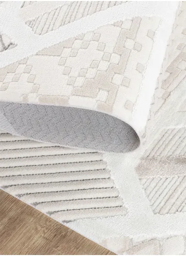 160x230cm Cream-Coffee Soft Textured Machine-Woven Carpet Size BY008