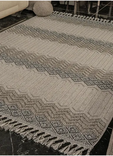 80x300cm Modern Geometric Area Rug with Ivory &amp; Grey Diamond Pattern Natura 9965