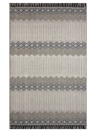 80x300cm Modern Geometric Area Rug with Ivory &amp; Grey Diamond Pattern Natura 9965