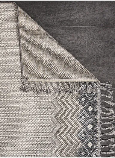 80x300cm Modern Geometric Area Rug with Ivory &amp; Grey Diamond Pattern Natura 9965